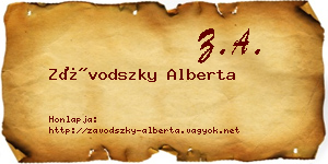Závodszky Alberta névjegykártya